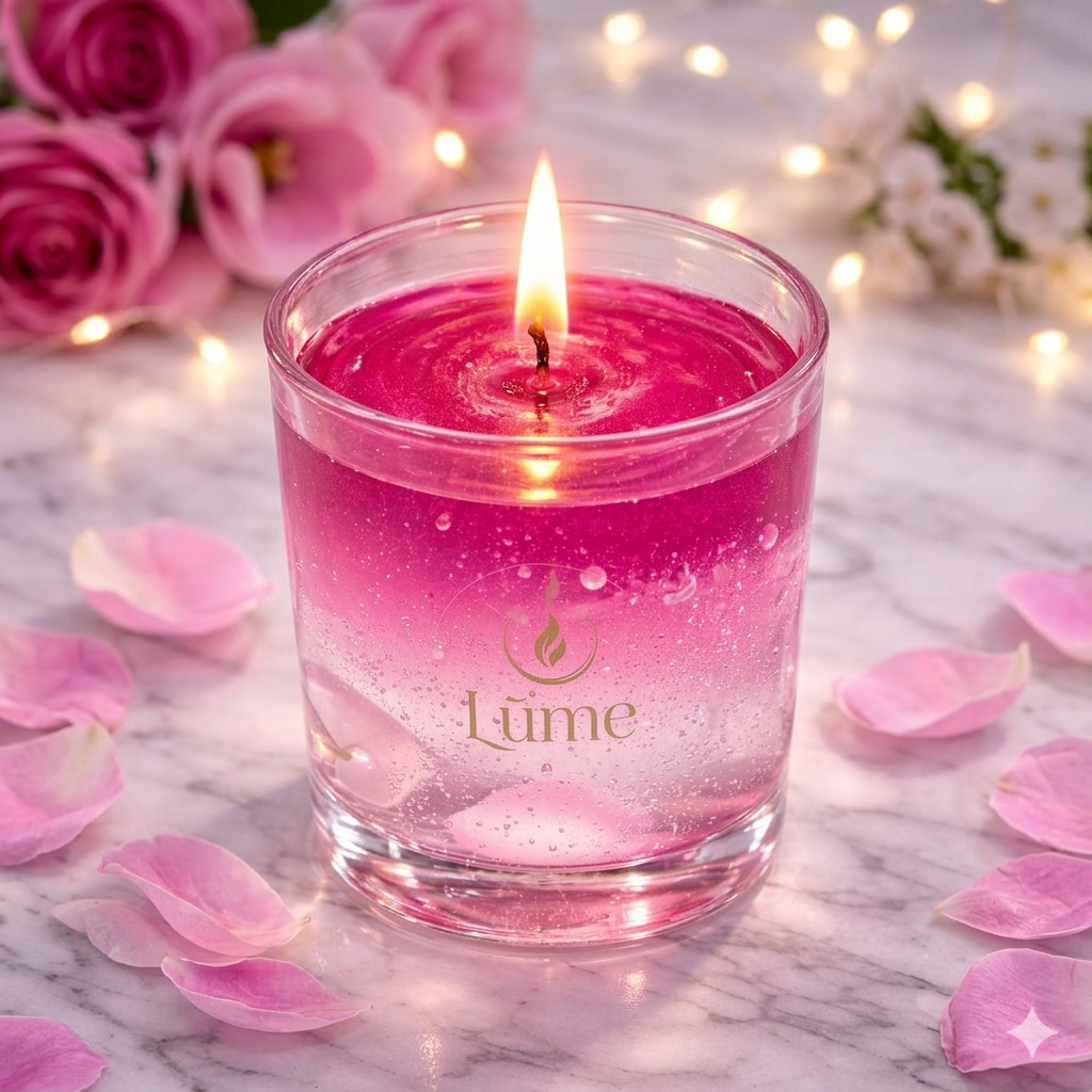 LÜME Volcanic Aura Luxury Gel Candle – Ylang Ylang, Black Oud & Musk