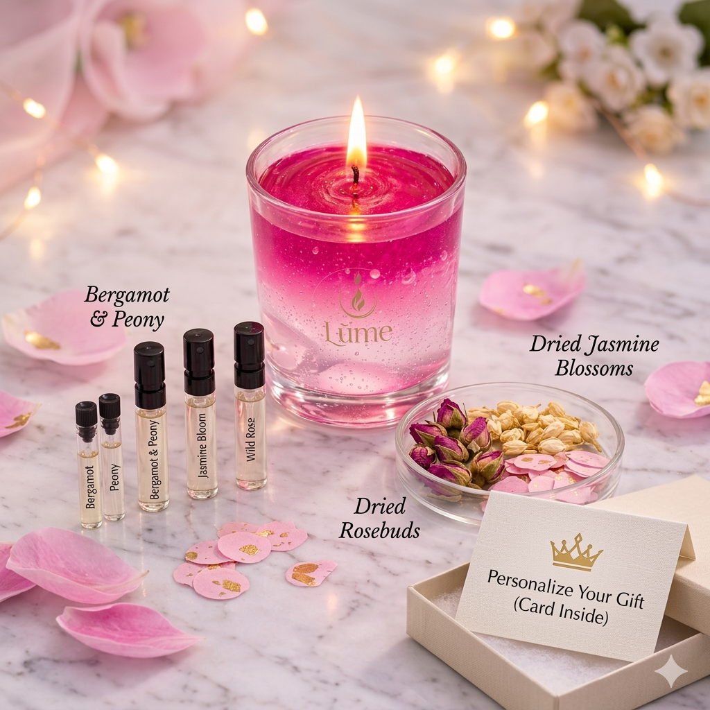 LÜME Volcanic Aura Luxury Gel Candle – Ylang Ylang, Black Oud & Musk