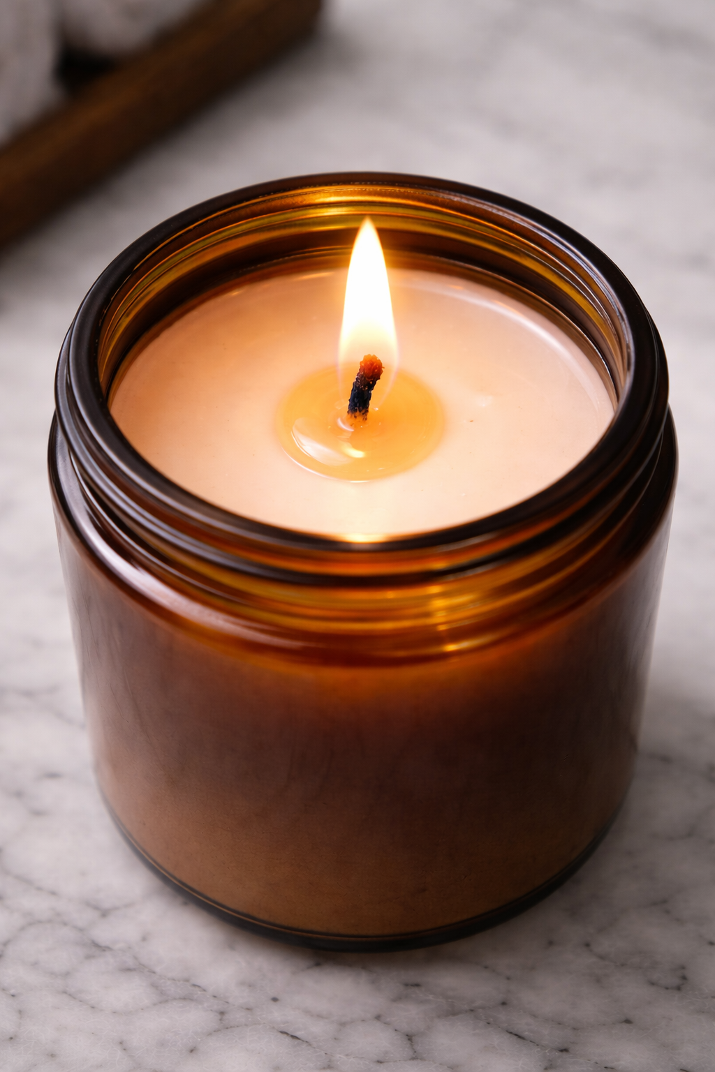 LÜME Stress Relief Luxury Soy Wax Candle – Rose Petals, Chamomile & Ylang Ylang