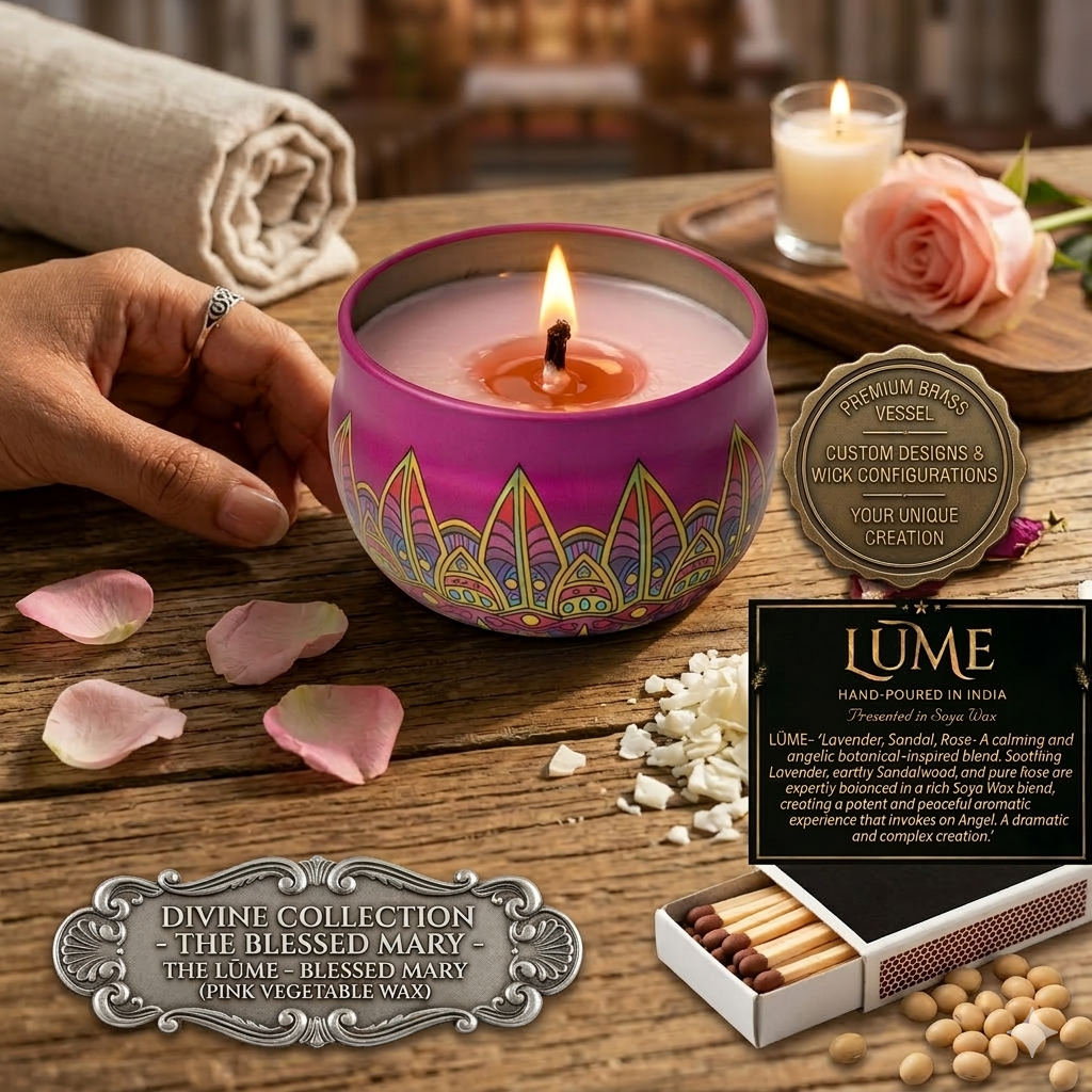 LÜME Luxury Handcrafted Soy Wax Candle – Red Apple, Cinnamon & Lavender (Decorative Jar)