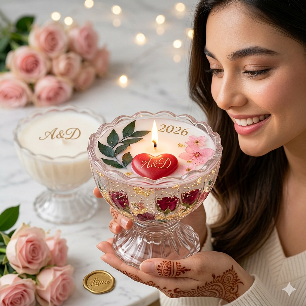 LÜME Rose Blossom Luxury Soy Wax Candle – Rose, Ylang Ylang, Vanilla & Musk