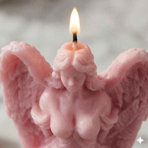 LÜME Angel Serenity Sculpted Soy Wax Candle – Lavender, Sandalwood & Rose