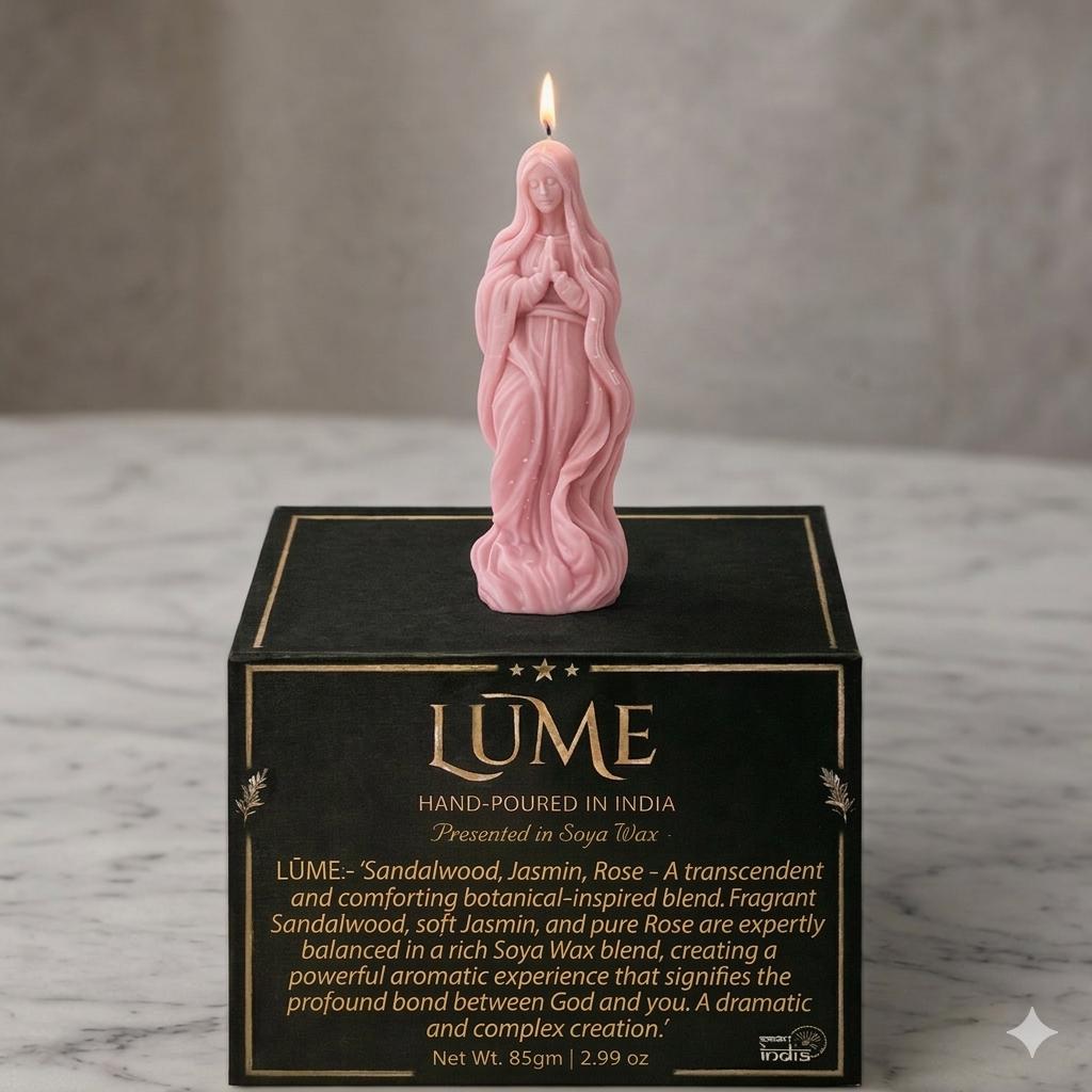 LÜME Divine Serenity Sculpted Soy Wax Candle – Sandalwood, Jasmine & Rose