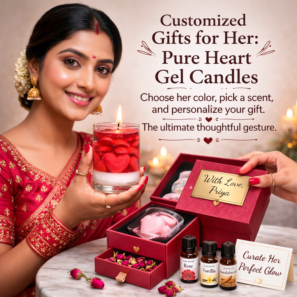 LÜME Crimson Hearts Luxury Gel Candle – Rose, Jasmine & Blue Ocean