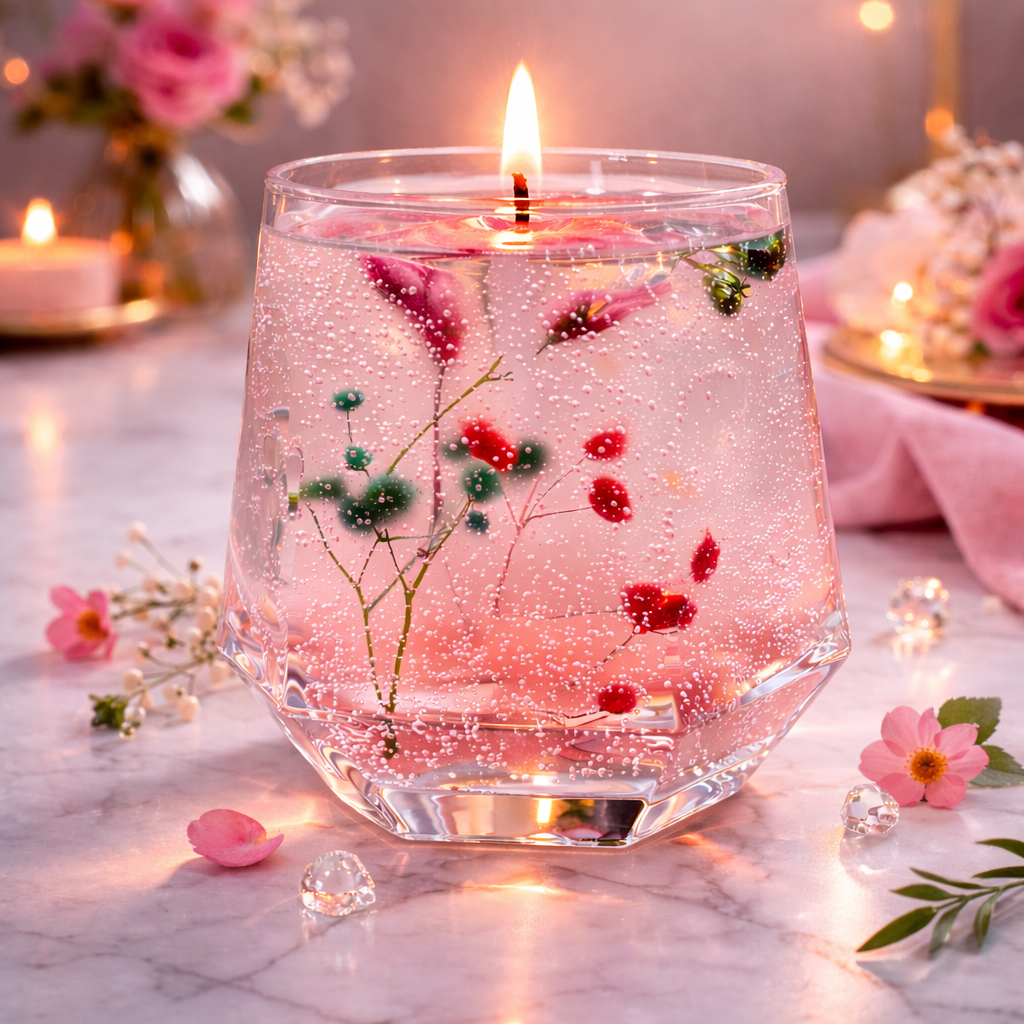 LÜME Botanical Bloom Luxury Gel Candle – Musk, Vanilla, Ylang Ylang & Chamomile
