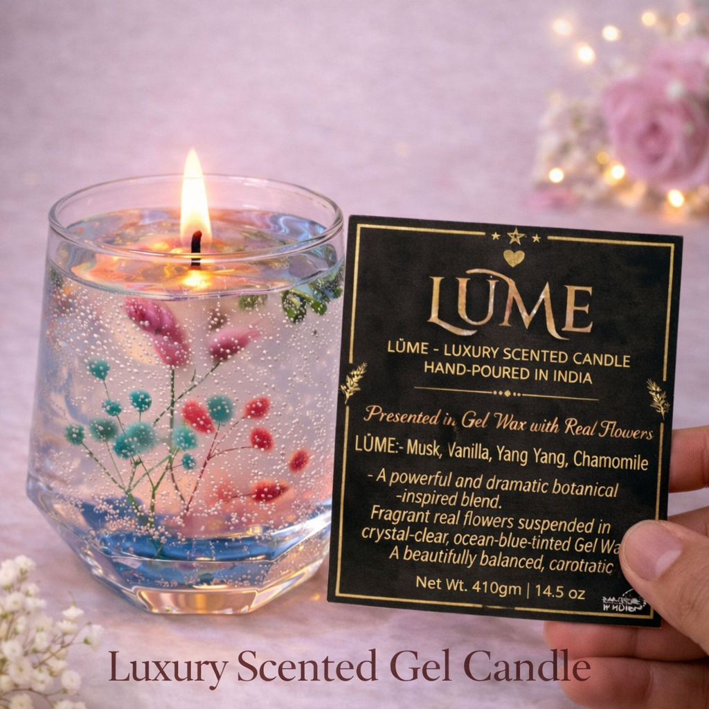 LÜME Botanical Bloom Luxury Gel Candle – Musk, Vanilla, Ylang Ylang & Chamomile