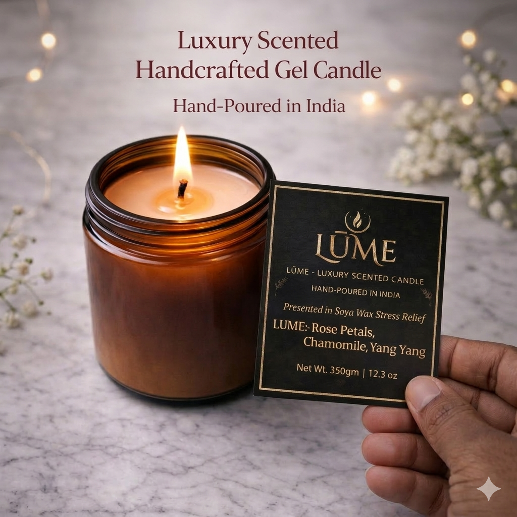 LÜME Stress Relief Luxury Soy Wax Candle – Rose Petals, Chamomile & Ylang Ylang
