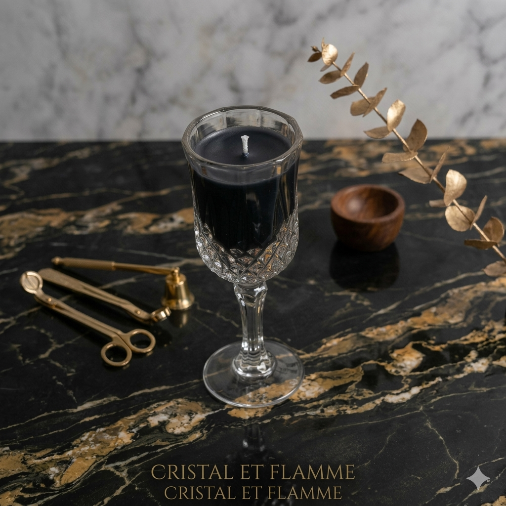 LÙME Ocean Noir – Crystal Wine Glass Luxury Candle