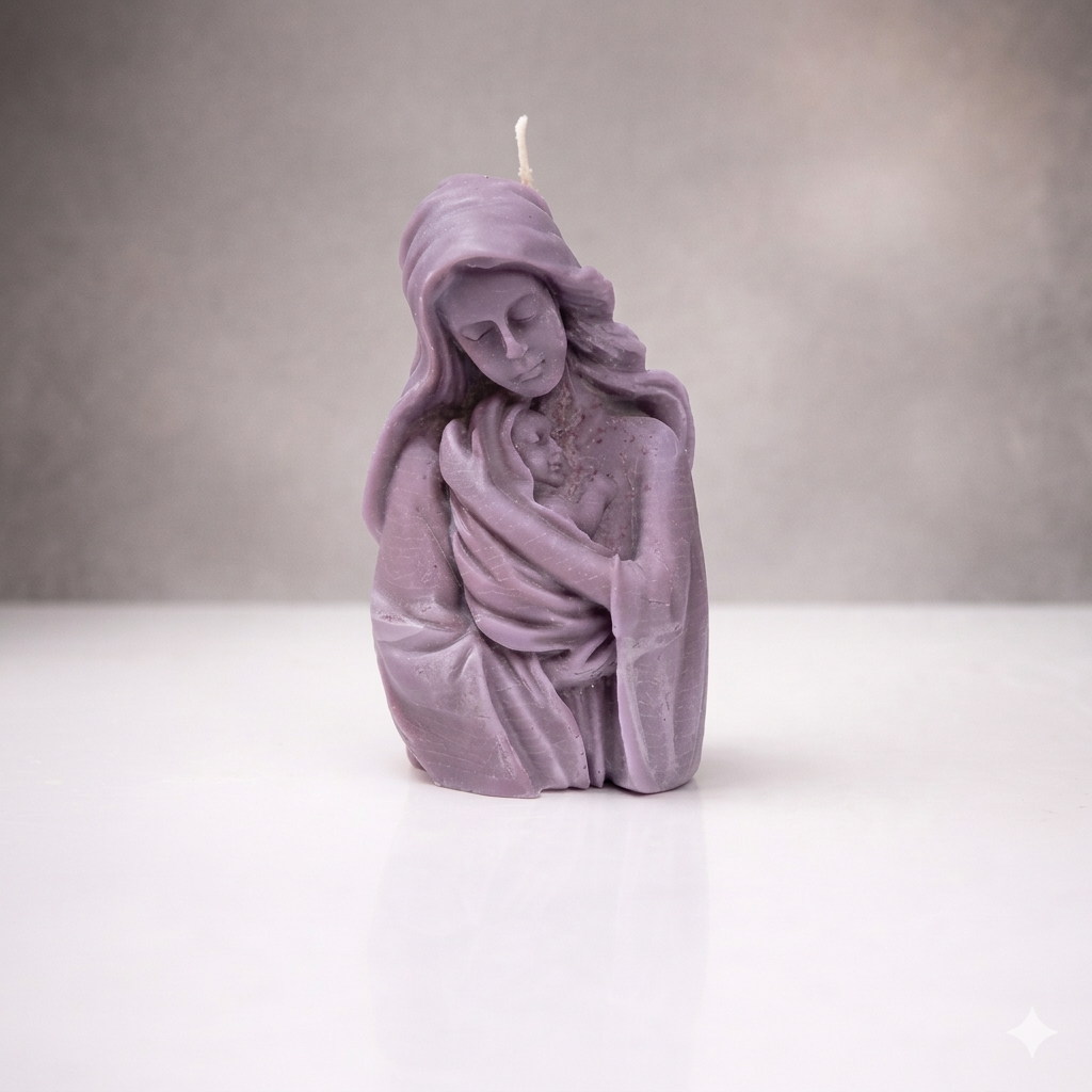 LÜME Serenity Mother & Child Sculpted Soy Wax Candle – Jasmine, Lavender & Musk