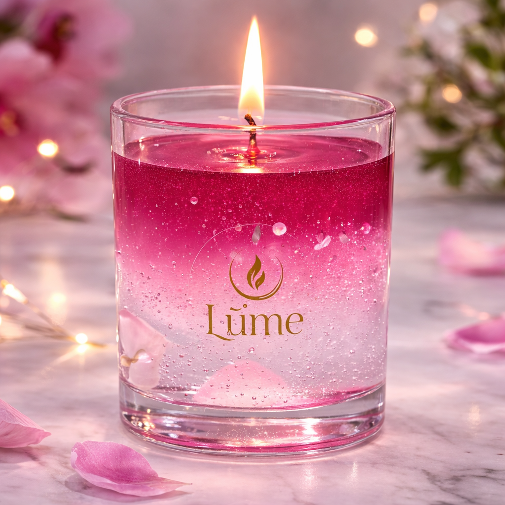 LÜME Volcanic Aura Luxury Gel Candle – Ylang Ylang, Black Oud & Musk