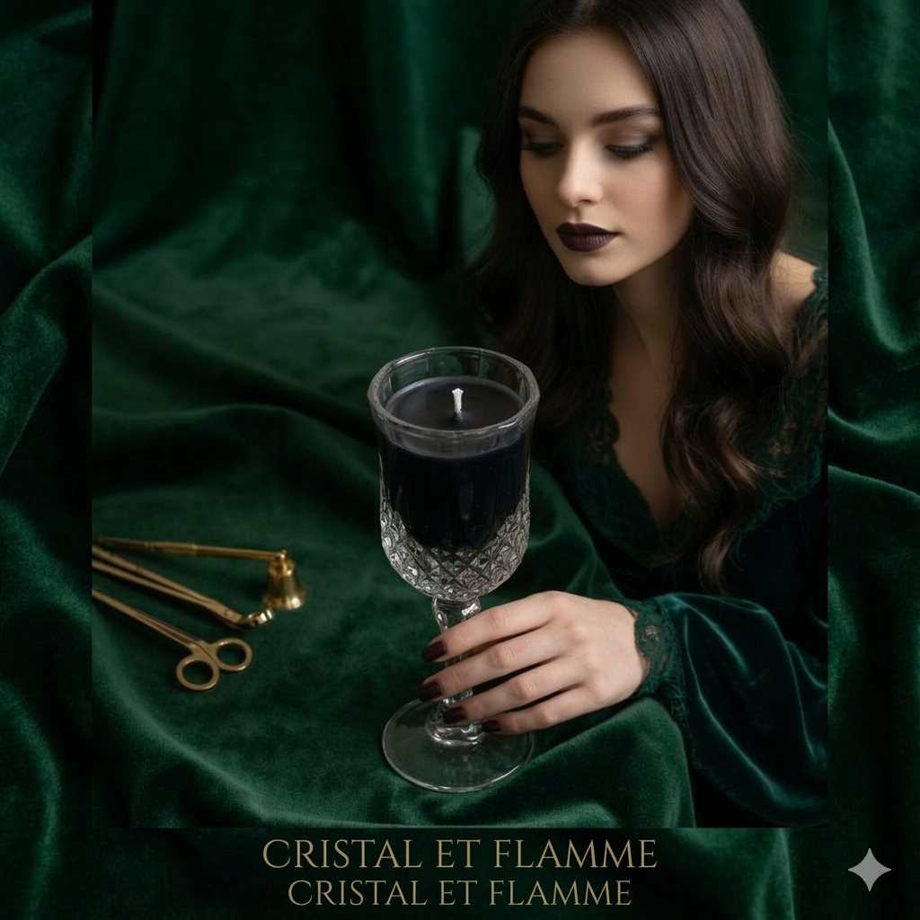 LÙME Ocean Noir – Crystal Wine Glass Luxury Candle