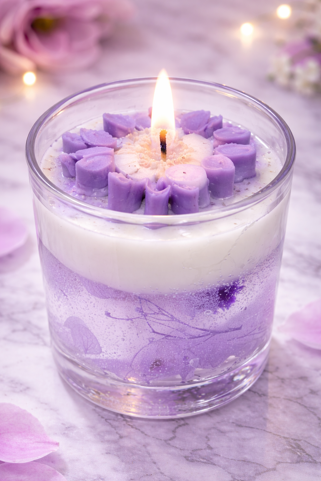 LÜME Lavender Bloom Luxury Gel Wax Candle – Ylang Ylang, Black Oud & Musk
